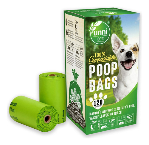 Unni Bolsas Para Excrementos De Perro 100 % Compostables, Bo