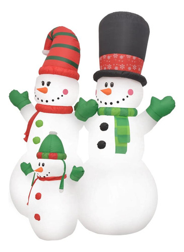 Muñecos De Nieve Inflables Navideños Family Vidaxl Con Led D