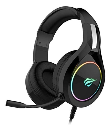 Imagen 1 de 7 de Audífonos gamer Havit H2232D negro con luz rgb LED