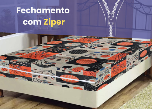 Capa De Colchão Solteiro Gorgurinho Tecido Grosso - Oasis Cor14 Florido Solteiro