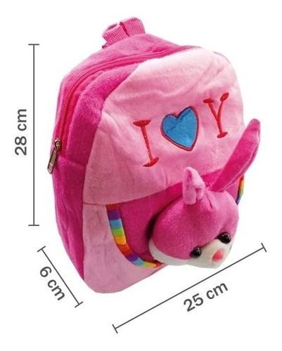 Imagen 5 de 9 de Mochila Infantil Diseño De Animales Peluche Niños Escuela 3d
