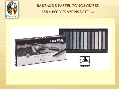 Imagen 2 de 3 de Gis Pastel Barras Tonos Grises Lyra Polycrayons Soft 12