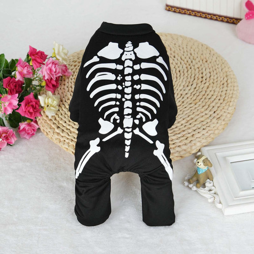 Disfraz De Esqueleto De Perro De Halloween, Accesorios, M