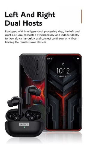 Imagen 7 de 10 de Auriculares in-ear inalámbricos Lenovo LivePods LP1S negro