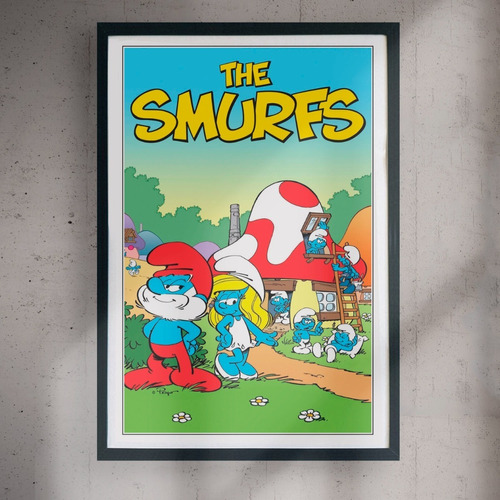 Cuadro 60x40 Cartoons - Pitufos - Poster Retro