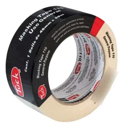 Kit De 24 Pzas Cinta Masking Tape 110 Tuk 48mm X 50m 101035 Crema Lisa