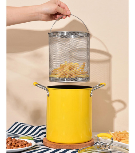 Mini Freidora De Aceite Profundo De Acero Inoxidable Para 3l
