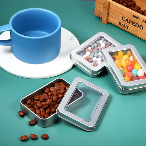 Caja De Lata De Metal Con Tapas, Caja De Latas De Metal Con