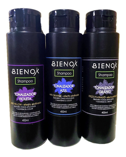 Pack 10 Shampoo Matizador Violeta / Azul / Grafito Sin Sal 
