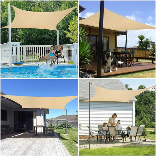 Toldo Vela Sombreadora Malla Sombra 3x2 Rectangular