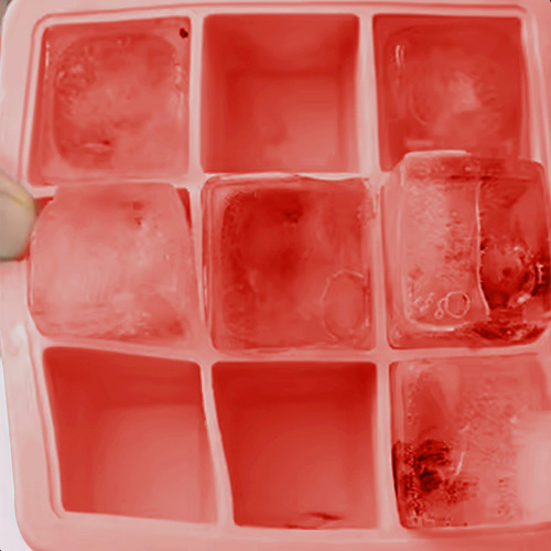 2 Formas De Silicone 9 Cubos Cozinha Com Tampa Drinks Gelo Cor Vermelho