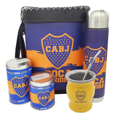 Novedoso Set Matero Completo Con Mate De Acero Boca Juniors