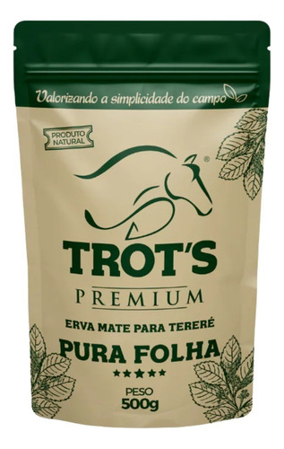 Erva Mate Tereré Premium Trot's 500g Sabor Pura Folha