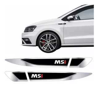 Par Emblema Adesivo Volkswagen Vw Polo Virtus Msi Resinado C