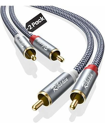 Cable Rca, Paquete De 2 Riksoin (8 Pies) 2-rca Macho A 2-rca