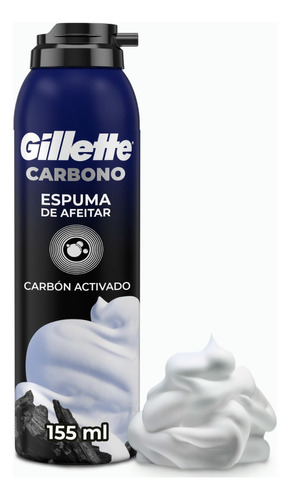 Espuma De Afeitar Gillette Carbono Con Carbón Activado 155 Ml