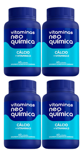 Kit de 4 cápsulas de calcio y vitamina D - Neo Química