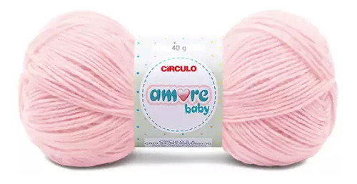 Lã Amore Baby 40 Gramas Pacote Com 5 Novelos - Círculo Cor Rosa Candy-0833