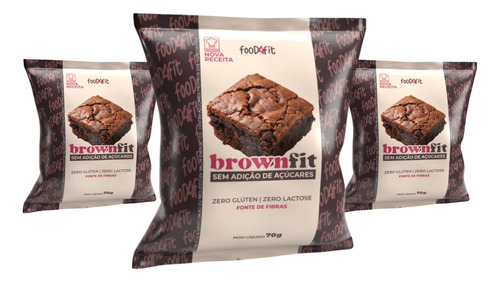 3 Brownfit Zero Açúcar 70g - Food4fit