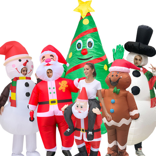 Disfraz Inflable Navideño Con Muñeco De Nieve De Papá Noel