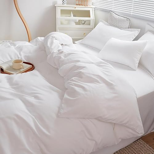 Cottonight Edredón Blanco Set King Blanco Ropa De Cama Edred