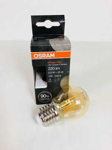 Lampara Led Gota 2.5w Calida 2500k E27 220lm Osram 1906 X10u