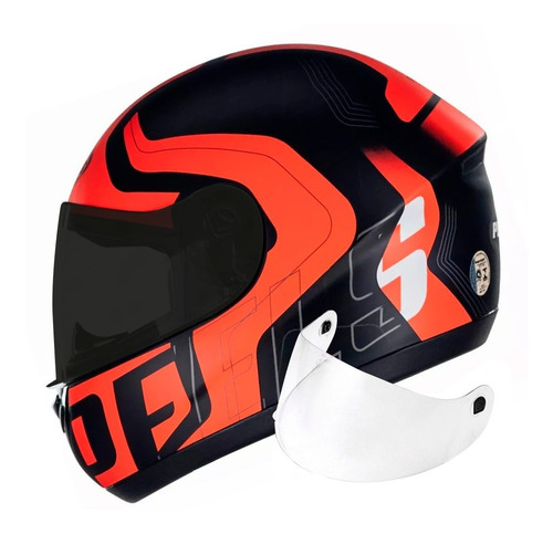 Capacete Peels Spike New Ghost Preto Vermelho-f + Viseira