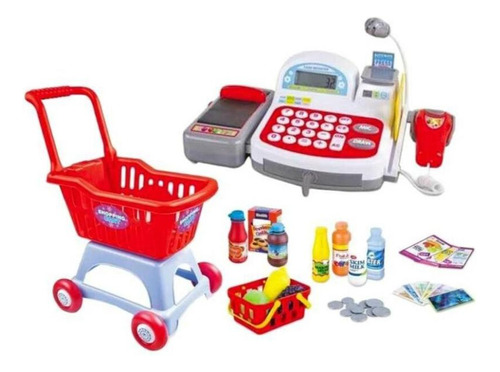 Carrito De Supermercado + Caja Registradora Niños Luces/soni