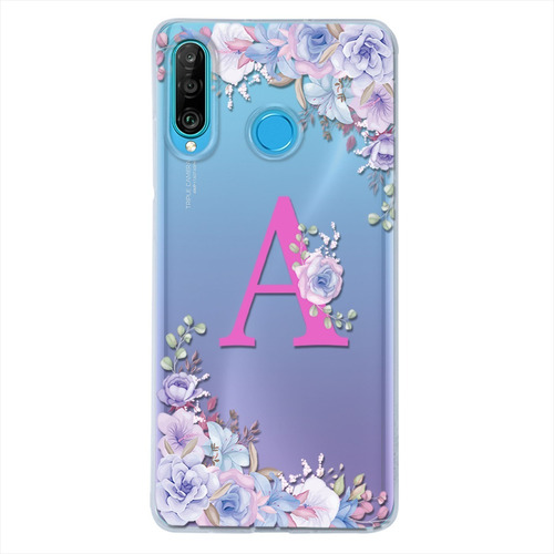 Funda Huawei  Antigolpes Flores Personalizada Tu Inicial