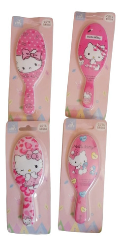 Cepillo Para Cabello Damas Niñas Kitty 12 Pzs