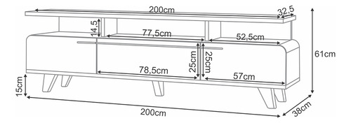 Rack Émile Painel Ripado Tv 70 Pol Conect Off White Cinamomo