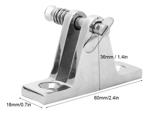 Soporte Para Bisagra De Cubierta, Acero Inoxidable, 60 X 18