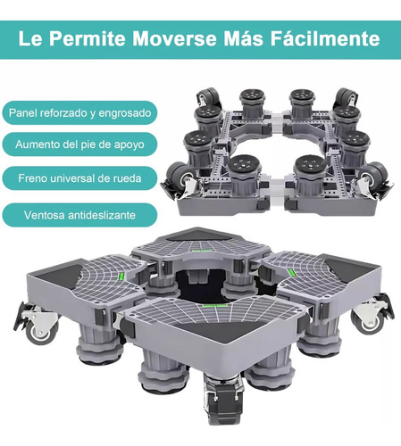Base De Lavadora Móvil Soporte Heladera Nevera Ajustable