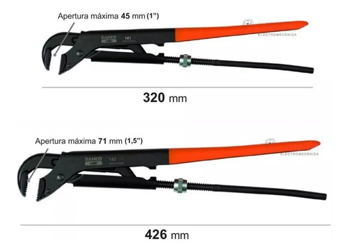 Combo Llave De Caño Bahco 141 + 142 + Lápiz- Insei