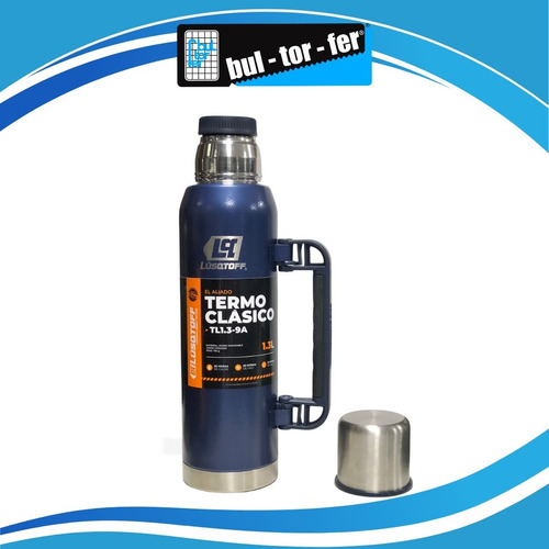 Imagen 2 de 4 de Termo Lusqtoff Acero Inoxidable 1.3 L Con Manija Frio Calor