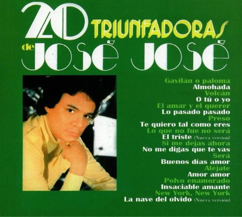 Jose Jose - 20 Triunfadoras - Discos Cd (20 Canciones) Nuevo