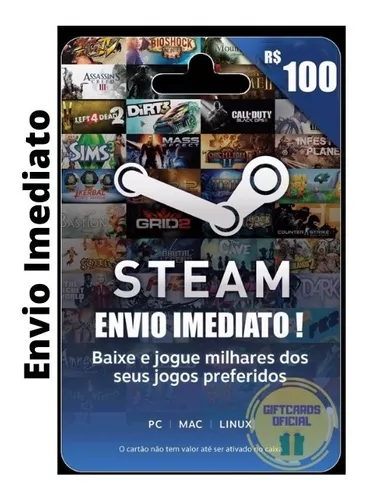 Steam Wallet Card (BR) Cartão Presente Código de Carteira