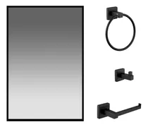 Comprar Juego De Accesorios De Baño Negro Con Espejo