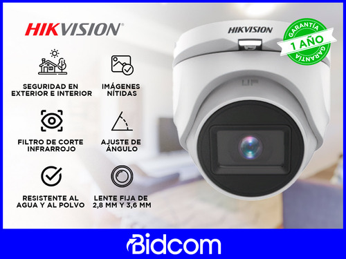 Cámara Seguridad Torreta Fija Domo Hikvision 2 Mp Bidcom