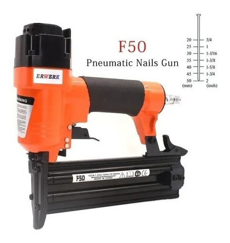 Clavadora Neumática Clavo Recto F50air Brad Nailer 60-100psi