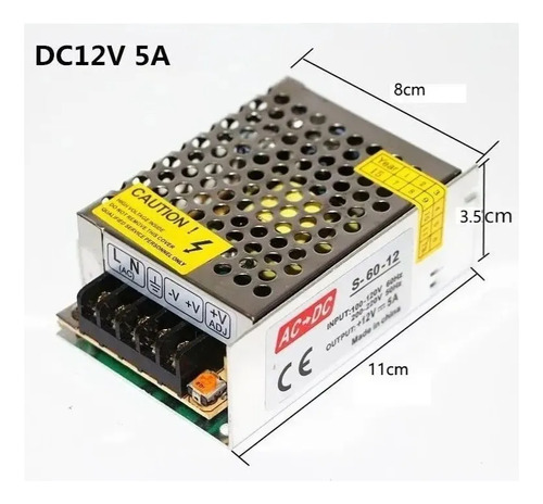 Fuente De Poder Switching 12v 5a Transformador 60w / 217016