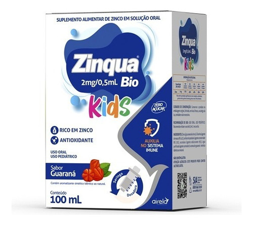 4 Zinqua Bio Kids Suplemento Alimentar 100 Ml Airela