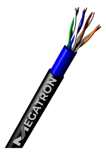 Bobina De Cabo Megatron Ultra Cftv 4Px24 AWG CCA Dupla Capa 4 Pares Certificado 300m cor Preto