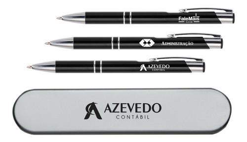 Caneta Metal Com Estojo Personalizados