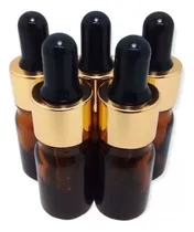 Comprar Frasco De Vidrio Ambar De 20ml Con Cuenta Gota Dorado (x 10)