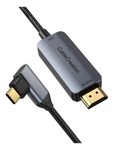 Cablecreation Cable Usb C A Hdmi En Ángulo Recto Adaptador T