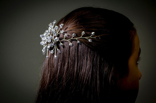 Imagen 5 de 7 de Tocado Tiara Diadema Novia Xv Años Comunión Debut Grec Hadas