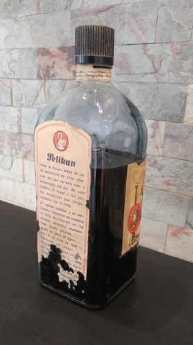 3 Botellas Antiguas Goma Liquida Vegetal Y Tinta Pelikan (Usado)
