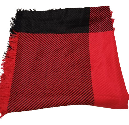 Pashmina Roja Y Negra Excelente Estado