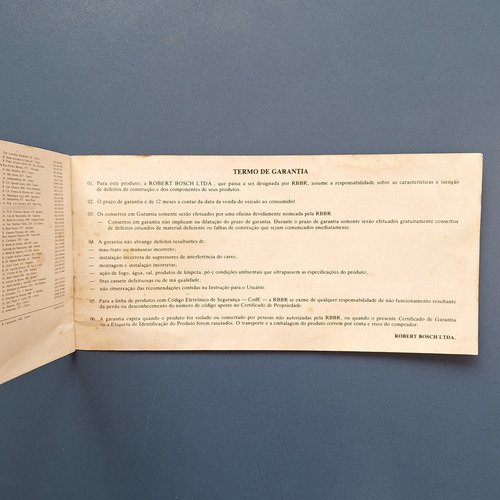 Manual Do Rádio Volksline Etr T Original S/ Preenchimento (Usado)